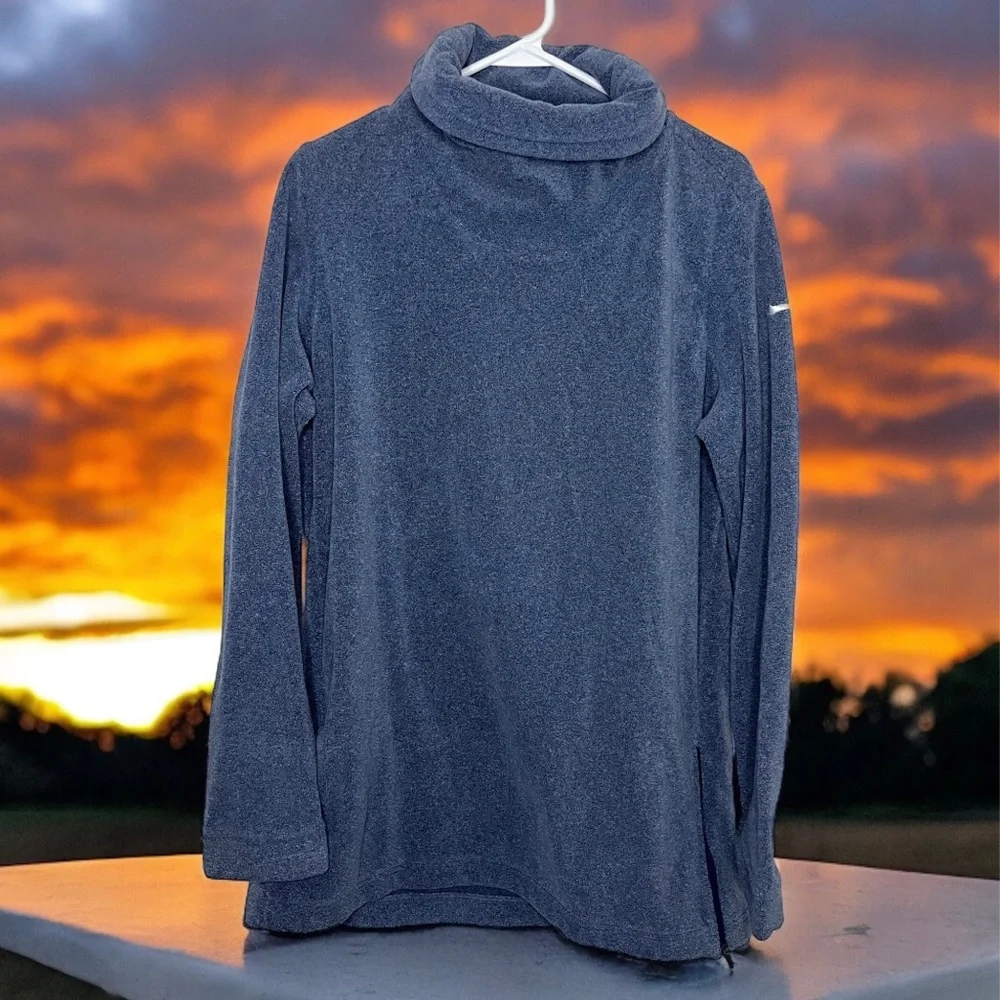 Nike Dri-Fit Microfiber Fleece Cowl Neck Blue Pullover Womens Extra Large‎ (XL)